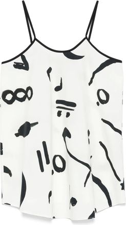 Alysi Top con stampa grafica - Bianco