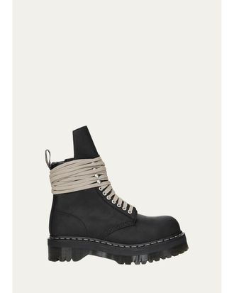 Rick Owens x Dr. Martens Mens FW26 Quad Sole Steel-Toe Nubuck Leather Boots