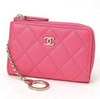 Chanel Pink Grained Calfskin Coin Purse/Coin Case (Pre-Owned)