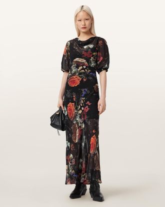 AllSaints Tiwa Floral Midi Dress