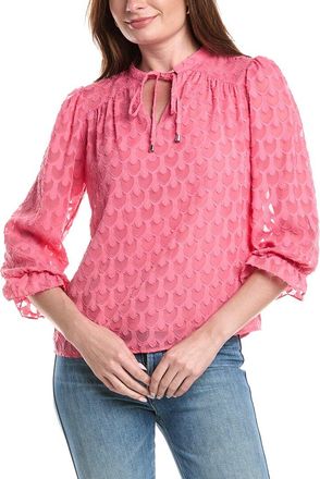 T Tahari Sleeve Split Neck Blouse