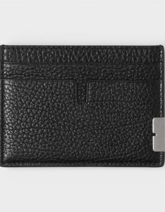 Burberry Mens Sandon Grained Leather Card Holder Black - Size: O/S