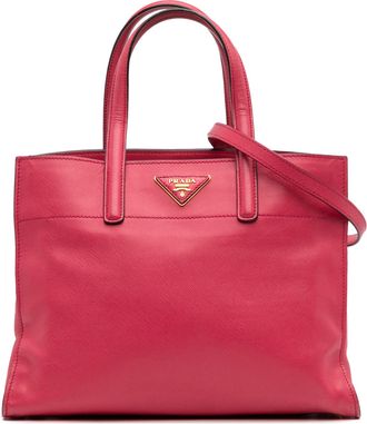 Prada Pre-owned Womens Galleria Tote Structured Leather - Poppy - One Size