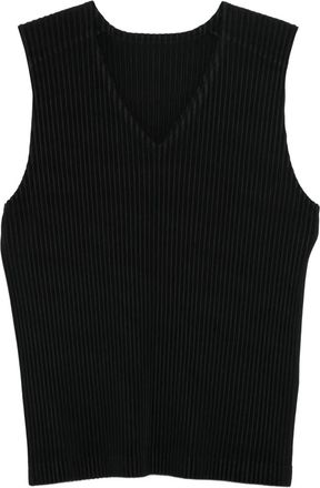 Homme Pliss&eacute; Issey Miyake Gilet con scollo a V - Nero
