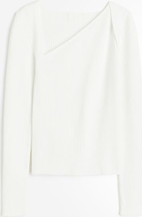 H&M Pullover mit asymmetrischem Ausschnitt - Weiss
