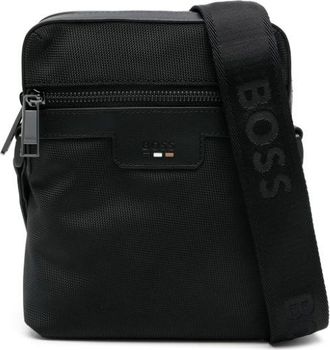 BOSS Borsa messenger con logo - Nero