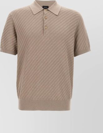 Brioni textured knit polo shirt