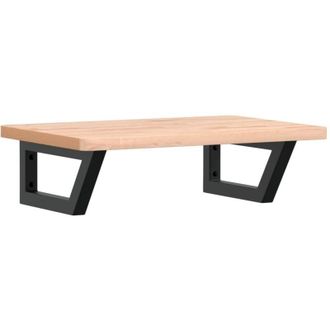 vidaXL Vidaxl - Estante De Lavabo De Pared De Acero Y Madera Maciza De Haya