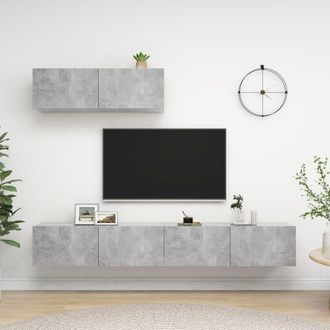 Berkfield Home TV Cabinets 3 pcs Concrete Grey Engineered Wood