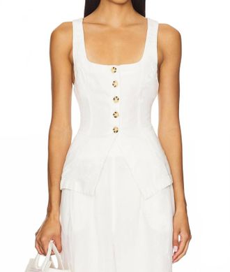 L*Space Sofie Button Down Vest In White