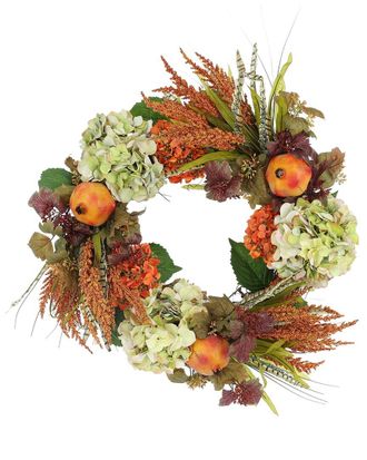 Creative Displays Inc. 23In Heather & Pomegranates Fall Wreath With Hydrangeas