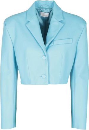 Giuseppe Di Morabito Stijlvolle Leren Jas - Dames - Blazers - Blauw - S - Jassen