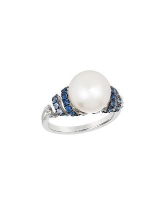 Le Vian Periwinkle 14K 0.65 Ct. Tw. Sapphire Ombre & 11-12Mm Pearl Cocktail Ring