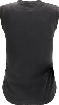 The Attico Womens Reese Tank Top Faded Black Cotton