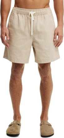 Cotton On Mens Easy Short in Sand Pinstripe at Nordstrom, Size X-Small
