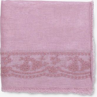 Gaynor Bestickte ausgefranste Stola aus Leinen Moon