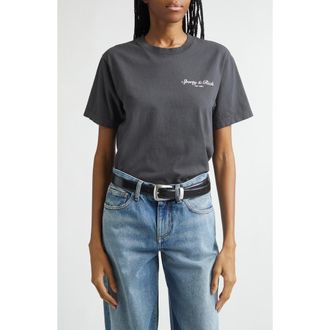 Sporty & Rich Stallion Oversize Cotton Graphic T-Shirt in Faded Black at Nordstrom, Size X-Small