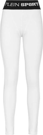 Plein Sport Broeken, Dames, Wit, 2Xl, Polyester, Jogging Push Up Leggings Basic