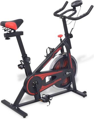 vidaXL Vidaxl - Bicicleta Est&aacute;tica Con Sensores De Pulso Negra Y Roja