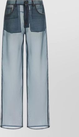 Haikure bonnie trousers sheer fabric belt loops pockets