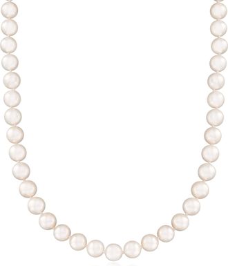 Ross-Simons 8-8.5mm Cultured Akoya Pearl Necklace in 18kt White Gold