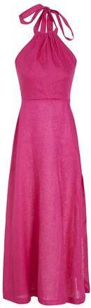 8 by YOOX LINEN HALTER LONG DRESS