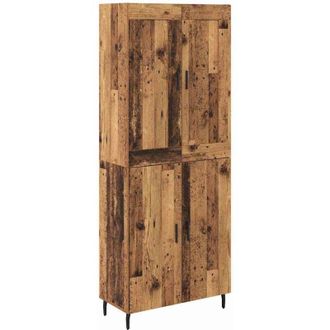 vidaXL Highboard 2 pcs Old Wood Engineered Wood and Glass vidaXL