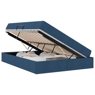 vidaXL Letto Con Contenitore E Materasso Blu 140 X 200 Cm Poliestere Vidaxl