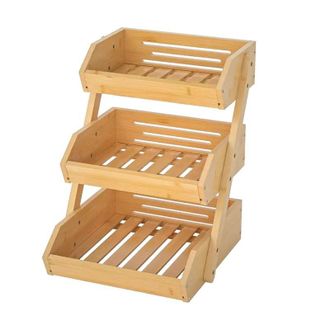 OEM Cesta De Cocina De Bamb&uacute; De Varios Niveles Para Frutas Y Verduras, Con Funci&oacute;n De Escurridor Y Almacenamiento, Ideal Para La Cocina Y La Oficina
