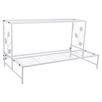 Wanderlust Deco Soporte Maceteros De Metal Blanco 80x44x44