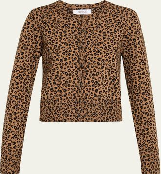 SPRWMN Leopard Cashmere Baby Cardigan