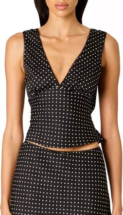 Nia Celia Polkadot Top In Black