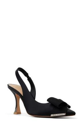 Ted Baker Lola Bow Slingback Pointed Toe Pump in Black at Nordstrom Rack, Size 9.5