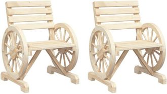 vidaXL Vidaxl - Garden Chairs 2 pcs 58x58x78.5 cm Solid Wood Fir