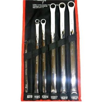 Trade Shop Trade Shop - Set 6 Pcs Llaves Brit&aacute;nicas Extra Largas Doble Keys De Doble Poligonal De 8 Mm-21mm M&eacute;trico