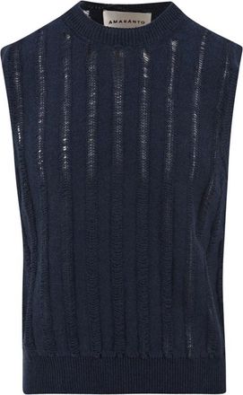 Amaranto Armhole Sweater - Heren - Spencers - Blauw - M - Katoen - Truien & Vesten