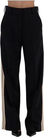 Palm Angels Broeken, Dames, Zwart, S, Wol, Gebreid Tapepak