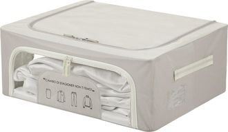 KASANOVA Scatola armadio 50x40x20 cm doppia cerniera e scritta tortora