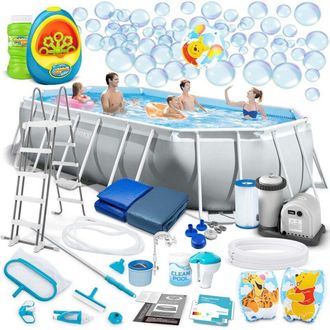 OEM Piscina De Jard&iacute;n Con Estructura 503 X 274 X 122 Cm 21 En 1 Intex 26796 + M&aacute;quina De Burbujas Gratis