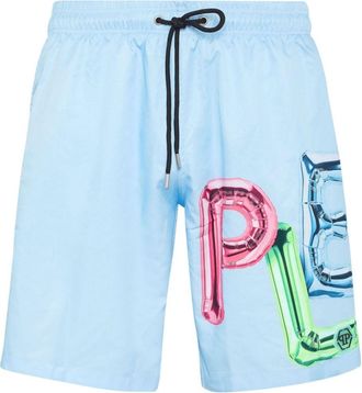 Philipp Plein Bombing Graffiti swim shorts - men - Polyester - XXXL - Blue