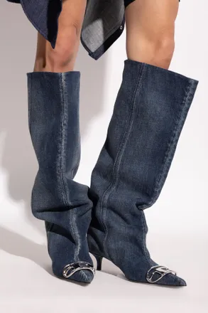 Diesel Denim Boots D-VENUS KB SLOUCHY, Womens, Navy Blue
