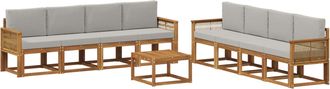 vidaXL Conjunto De Sof&aacute;s De Exterior 9 Uds. Natural Y Gris Claro Vidaxl