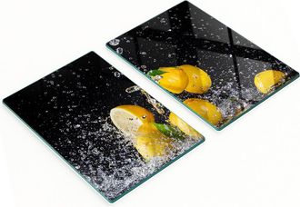 OEM Tablas De Servir De Cristal Para Cocina Con Dibujos De Limones Y Agua, 2 X 40 X 52 Cm