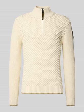 PME Legend Strickpullover mit gerippten Abschlüssen in Offwhite, Größe XL