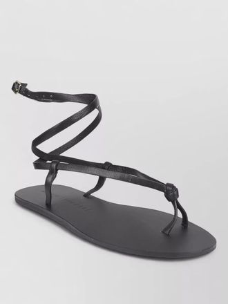 Maneb&igrave; leather knot sandals open toe flats