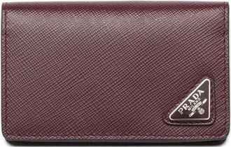 Prada Leren portemonnee met logo - Rood