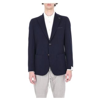 Eleventy Blazers, male, Blue, Size: XL Jersey Jacket Super 150s