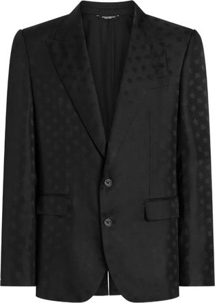 Dolce & Gabbana Blazer con logo jacquard - Nero