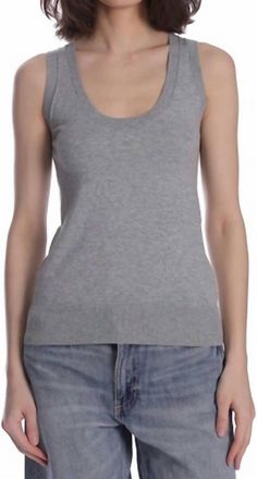 Minnie Rose Supima Scoop Neck Tank In Ash Grey