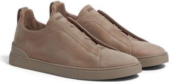 Ermenegildo Zegna Triple Stitch SECONDSKIN Sneaker in Dark Beige at Nordstrom, Size 11.5Us